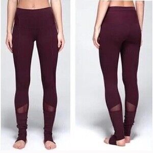 Lululemon Maroon Yoga Mesh Leggings
